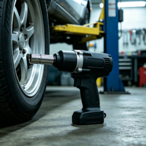 Portable high-torque impact wrench, truck tire remover